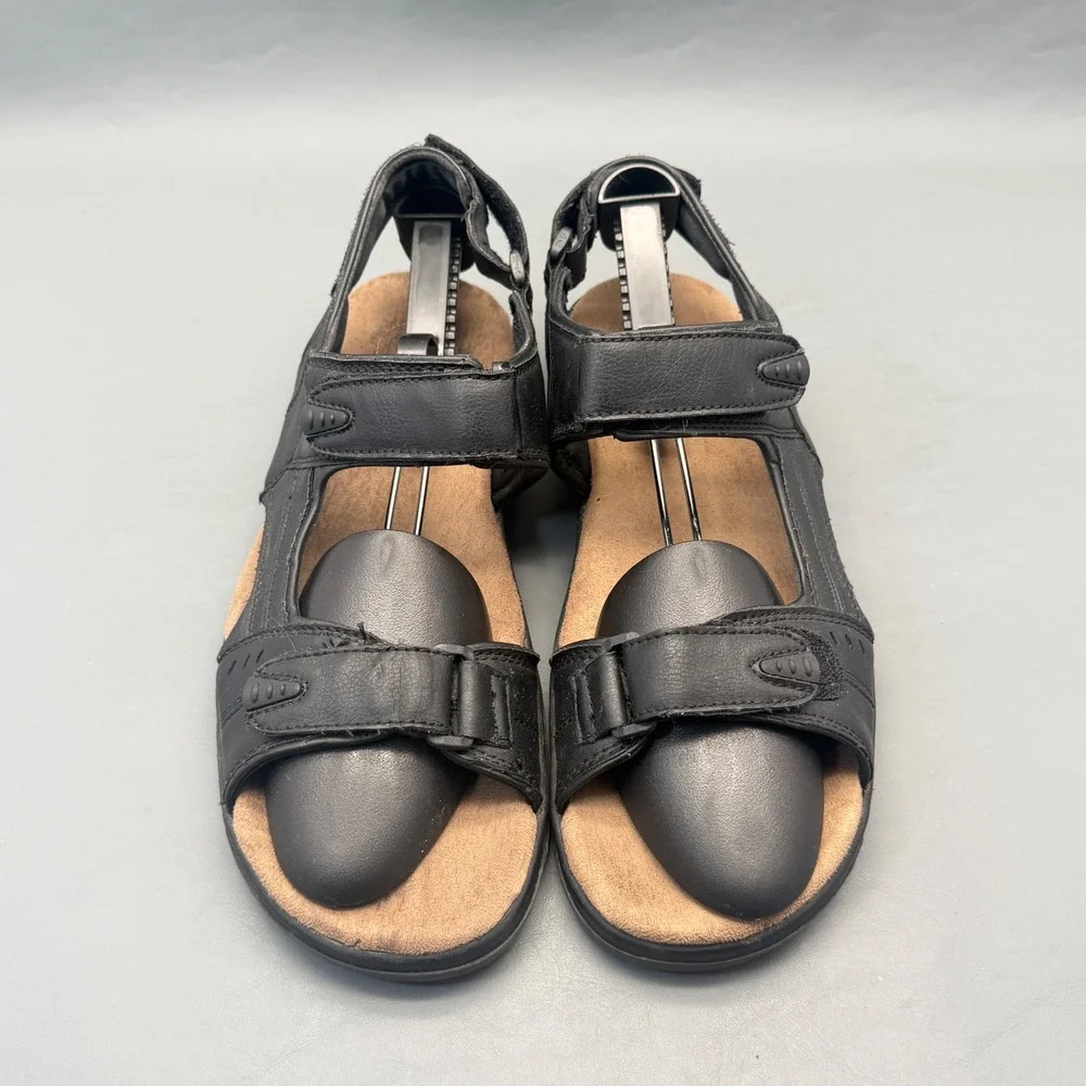 Croft & Barrow Sandals Shoes Mens Size 12M Brown Hook Loop Strap Comfort